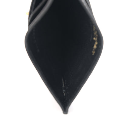 Saint Laurent Grain De Poudre Matelasse Chevron Monogram Credit Card Case Black 5 of 9