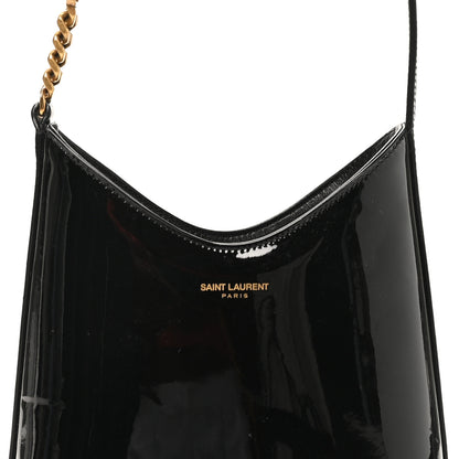 Saint Laurent Patent Calfskin Mini Rendez-Vous Hobo Black 6 of 8