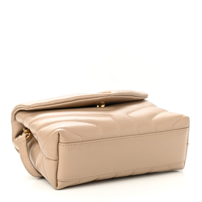 Saint Laurent Calfskin Y Quilted Monogram Toy Loulou Crossbody Bag Latte 3 of 11