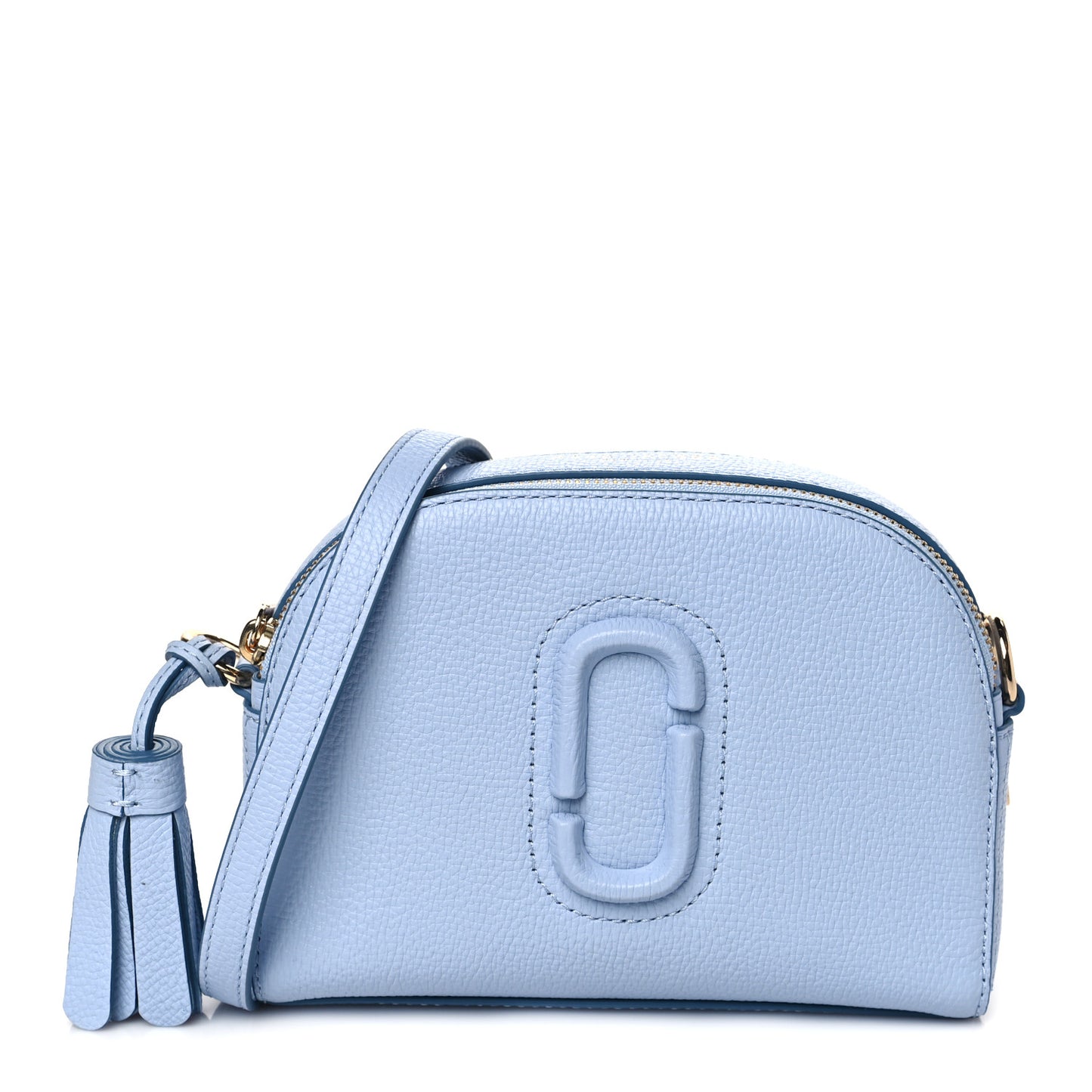 Calfskin Shutter Camera Crossbody Bag Light Blue