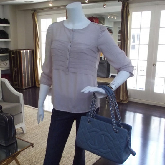 Caviar Timeless Classic Shopping Tote Blue