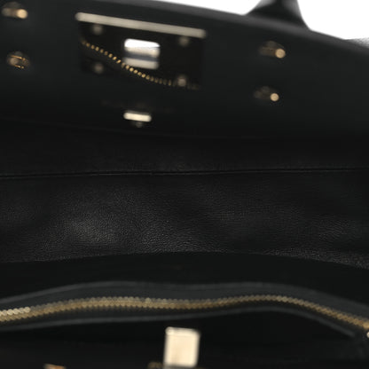 Salvatore Ferragamo Hammered Calfskin The Studio Bag Black 5 of 10