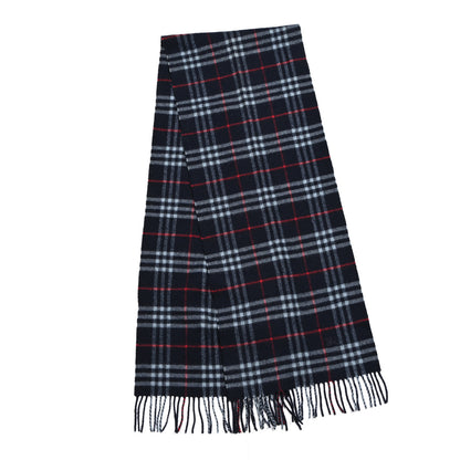Burberry Wool Nova Check Fringe Scarf Blue 2 of 4