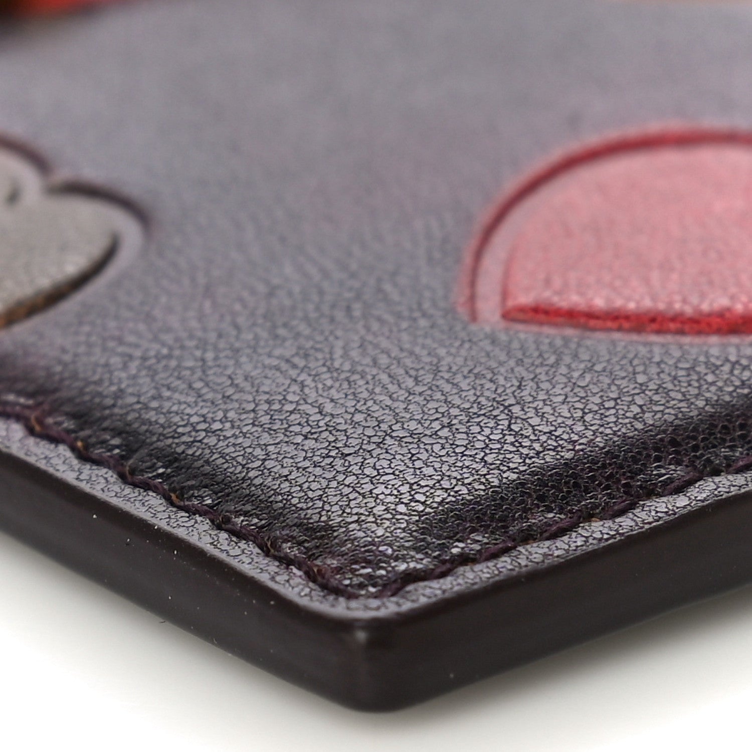 Saint Laurent T Lambskin Heart Embossed Monogram Card Case Vintage Cognac 10 of 11