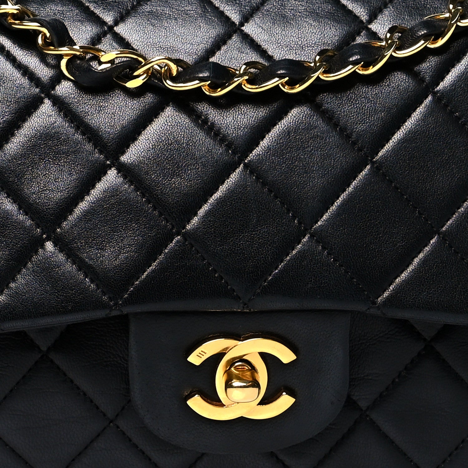 Chanel Lambskin Quilted Medium Double Flap Black 8 of 16