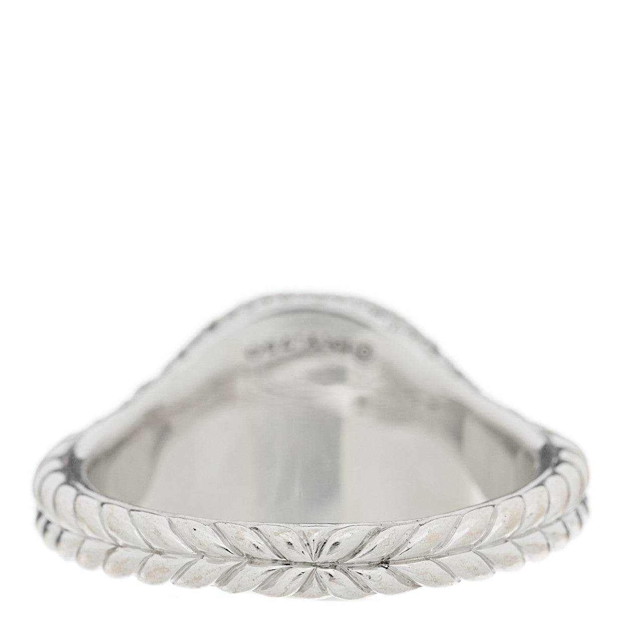David Yurman 18K White Gold Diamond Pave Pinky Ring 46 3.75 4 of 6