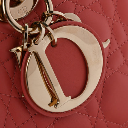 Christian Dior Lambskin Cannage Medium Lady D-Joy Coral Powder 9 of 11