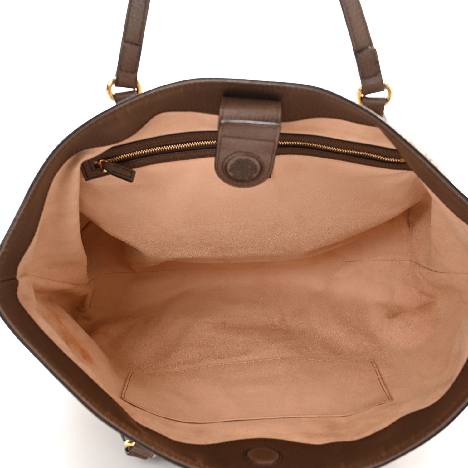 Gucci GG Supreme Monogram Textured Calfskin Web Medium Ophidia Shopping Tote Beige Ebony New Acero 5 of 11
