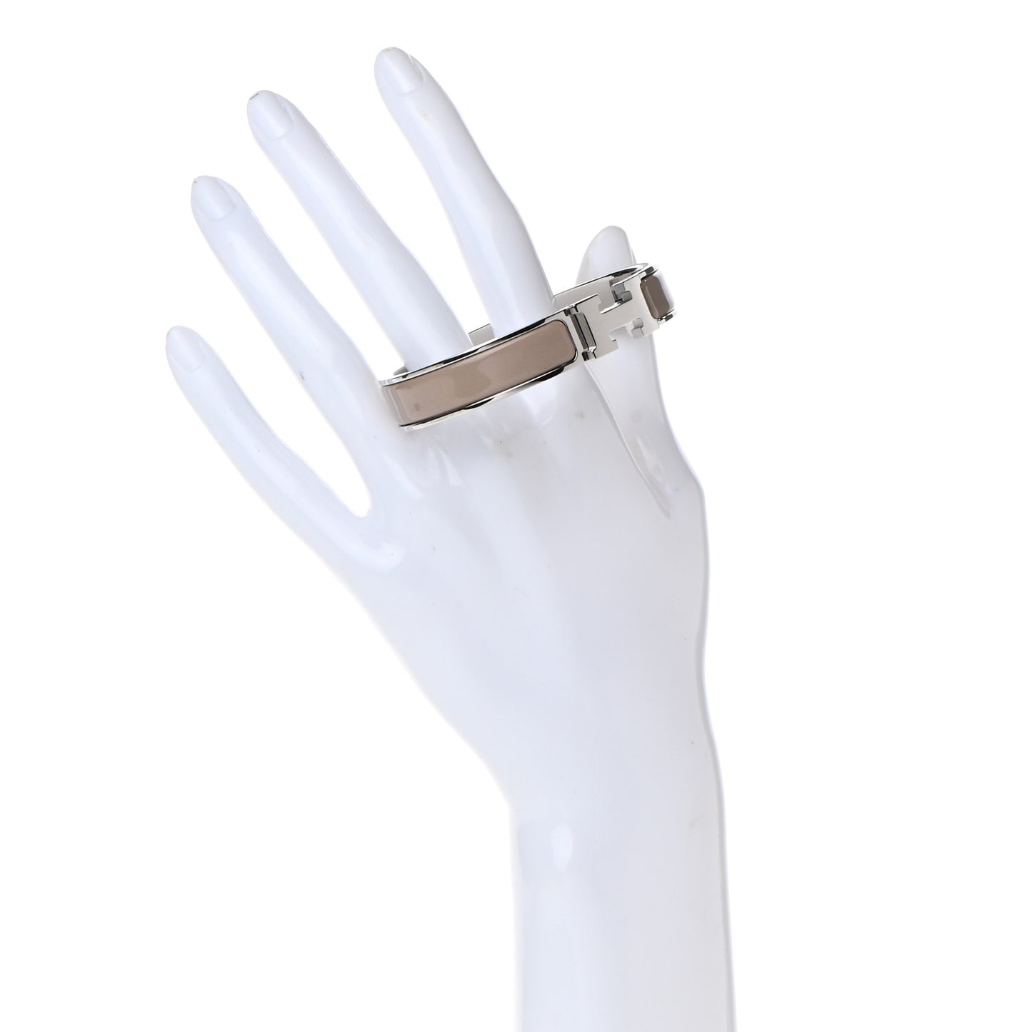 Enamel Narrow Clic Clac H Bracelet GM Marron Glace