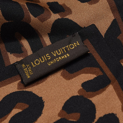 Louis Vuitton Silk Leopard Bandeau Scarf Marron 3 of 5