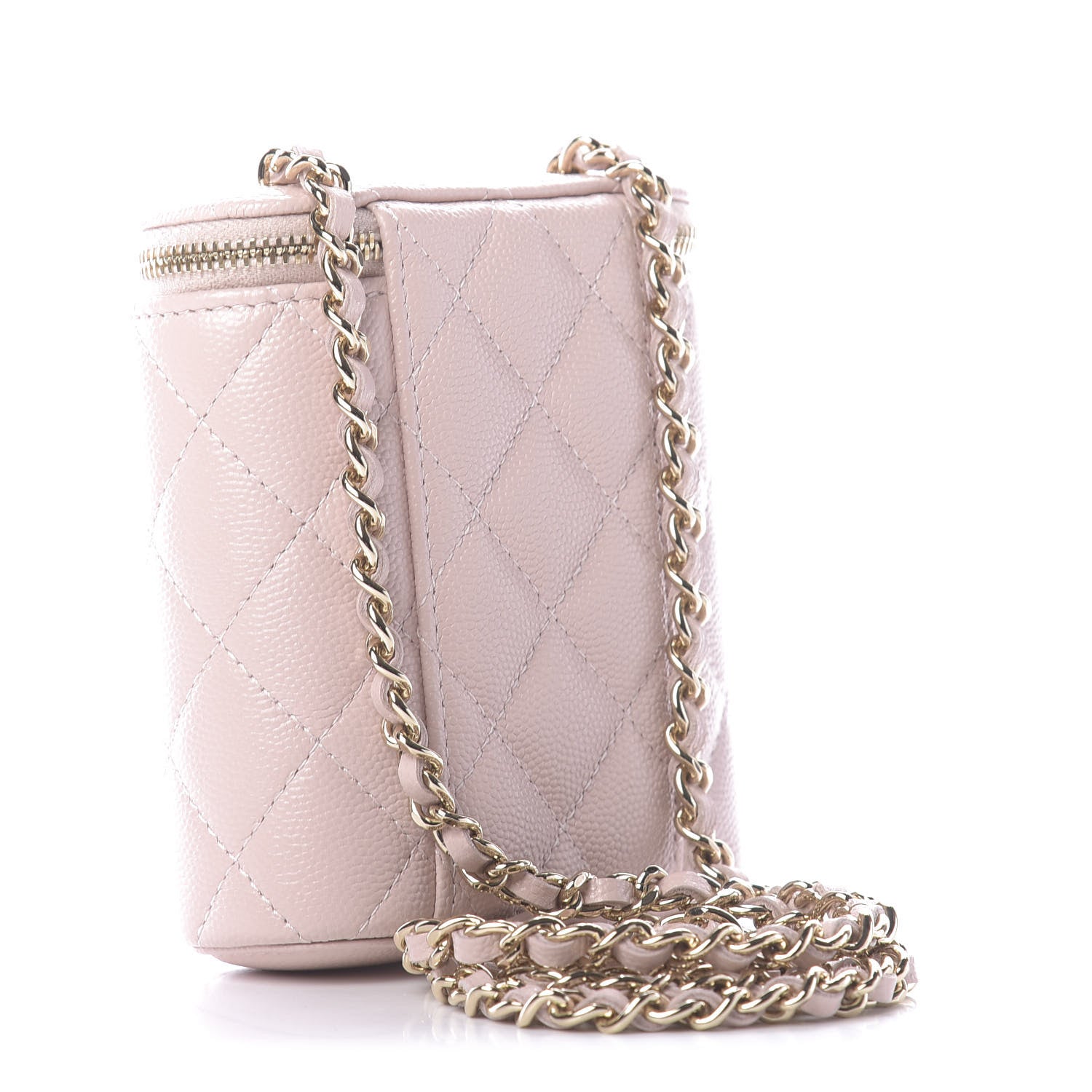Chanel Caviar Quilted Small Vertical Coco Beauty Vanity Case With Chain Light Pink 3 of 11