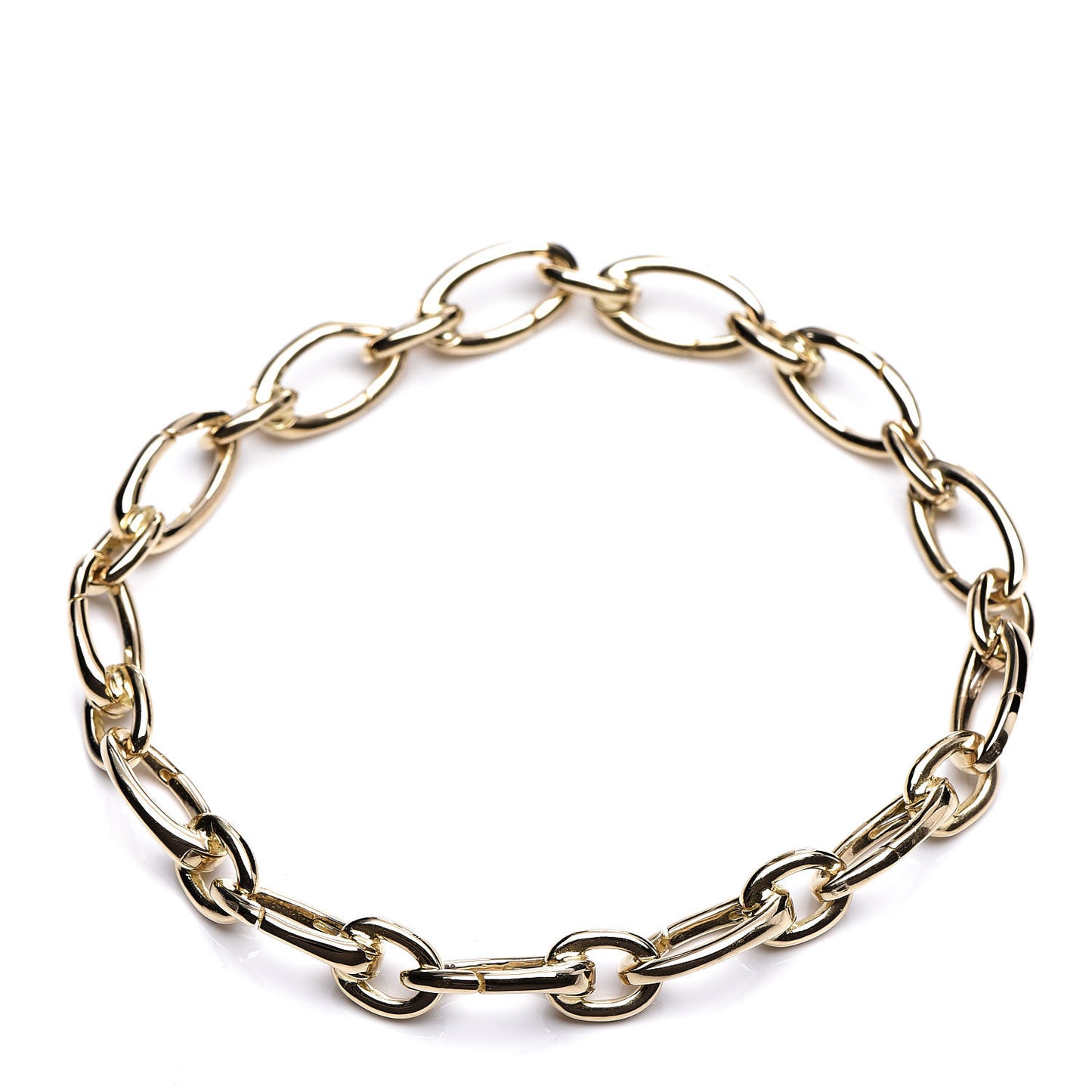 18K Yellow Gold Clasping Oval Link Bracelet