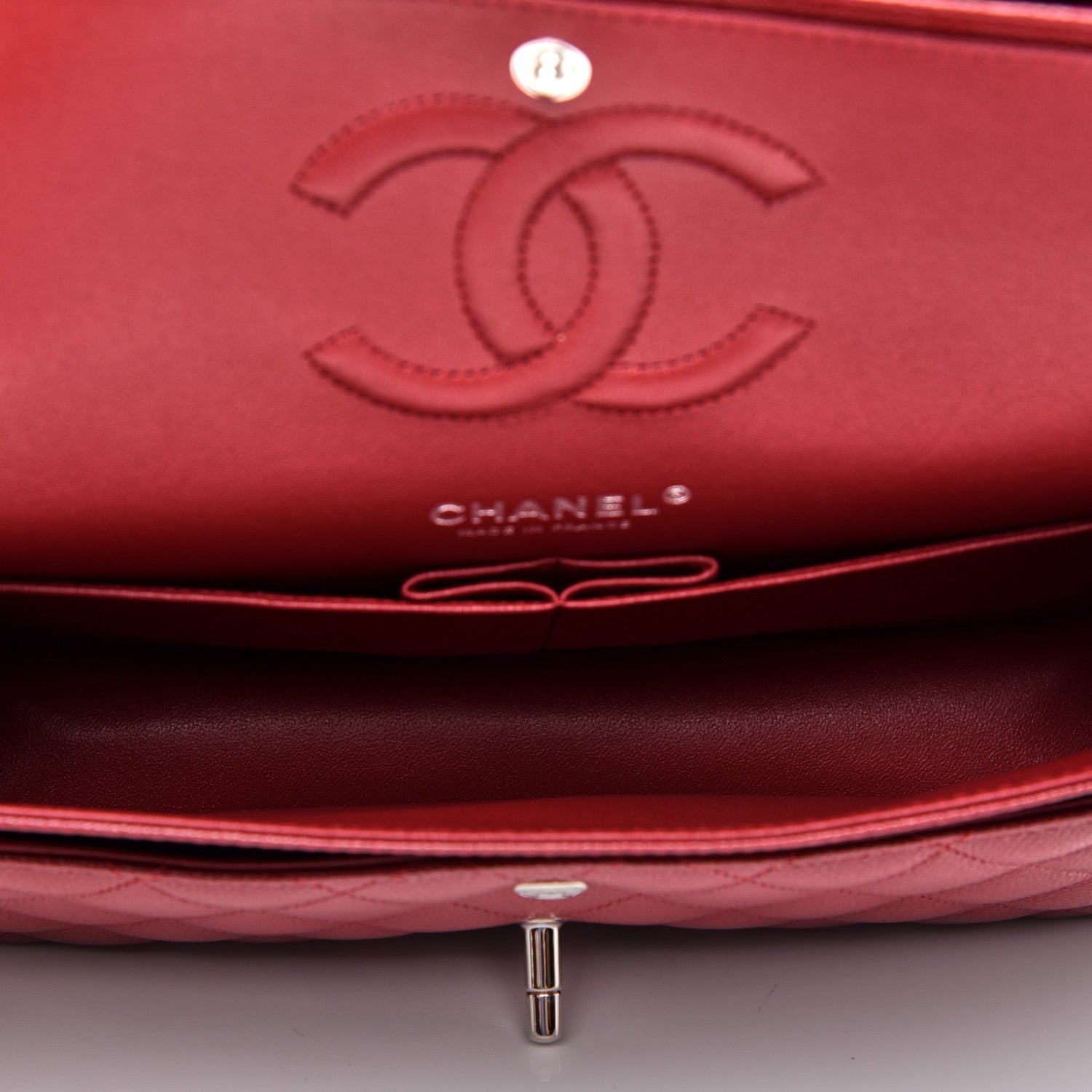 Chanel Caviar Quilted Medium Double Flap Burgundy 5 of 11