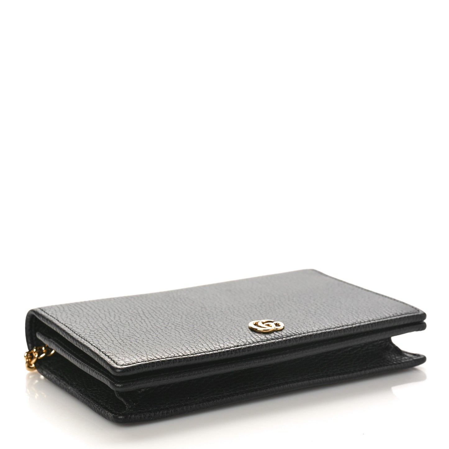 Calfskin Mini GG Marmont Chain Wallet Black