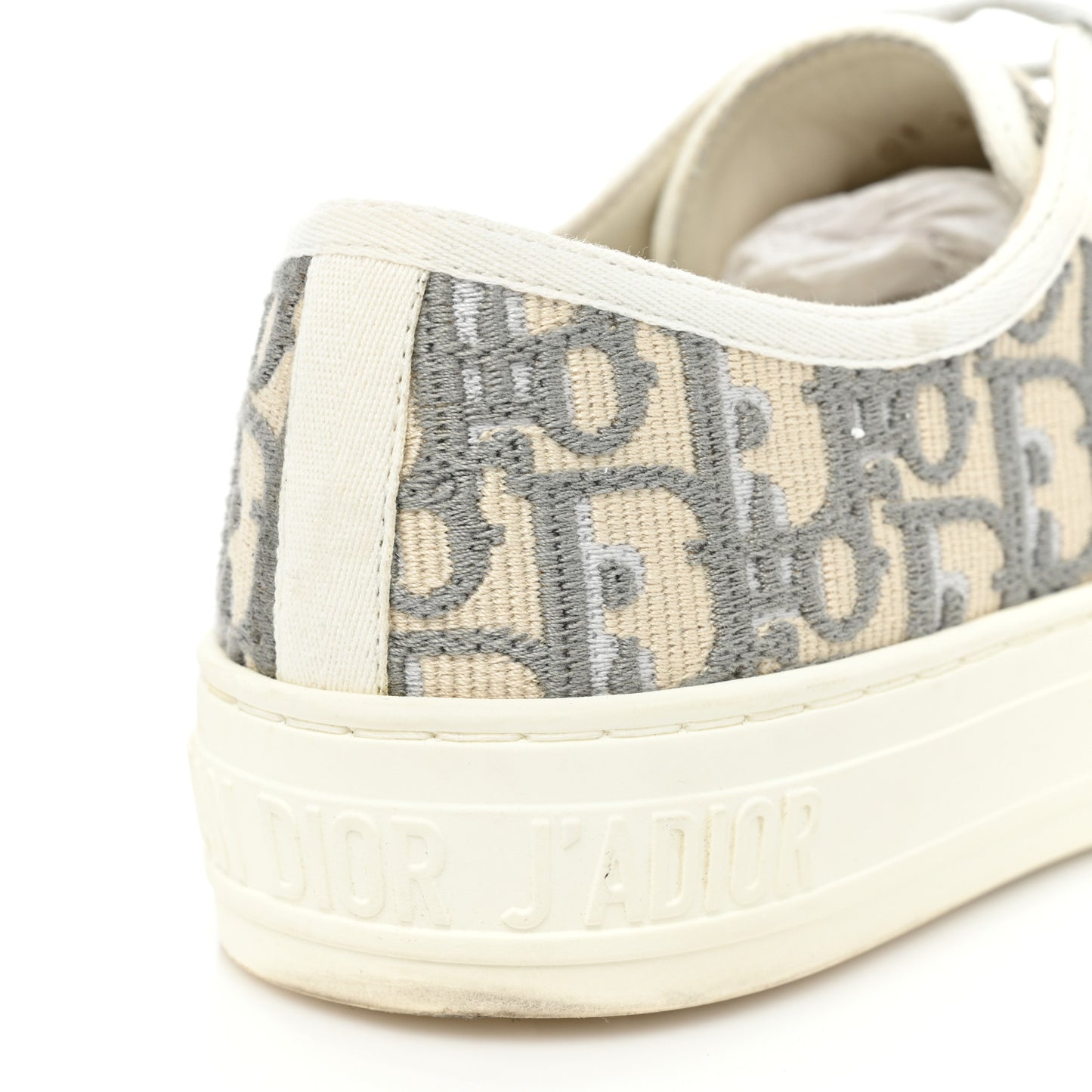 Canvas Oblique Walk'N'Dior Low Top Sneakers 36.5 Grey Stone