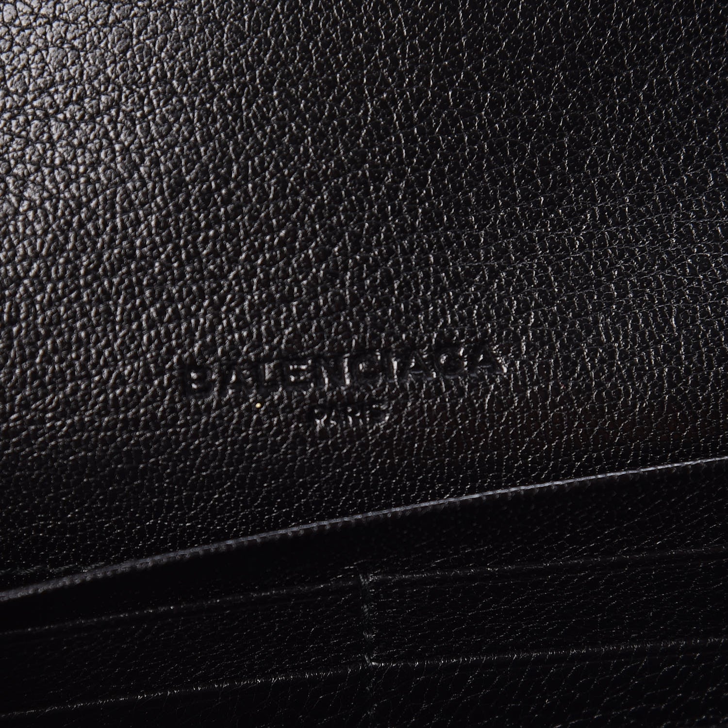 Balenciaga Chevre Gold Metallic Edge Hardware Money Wallet Black 6 of 7