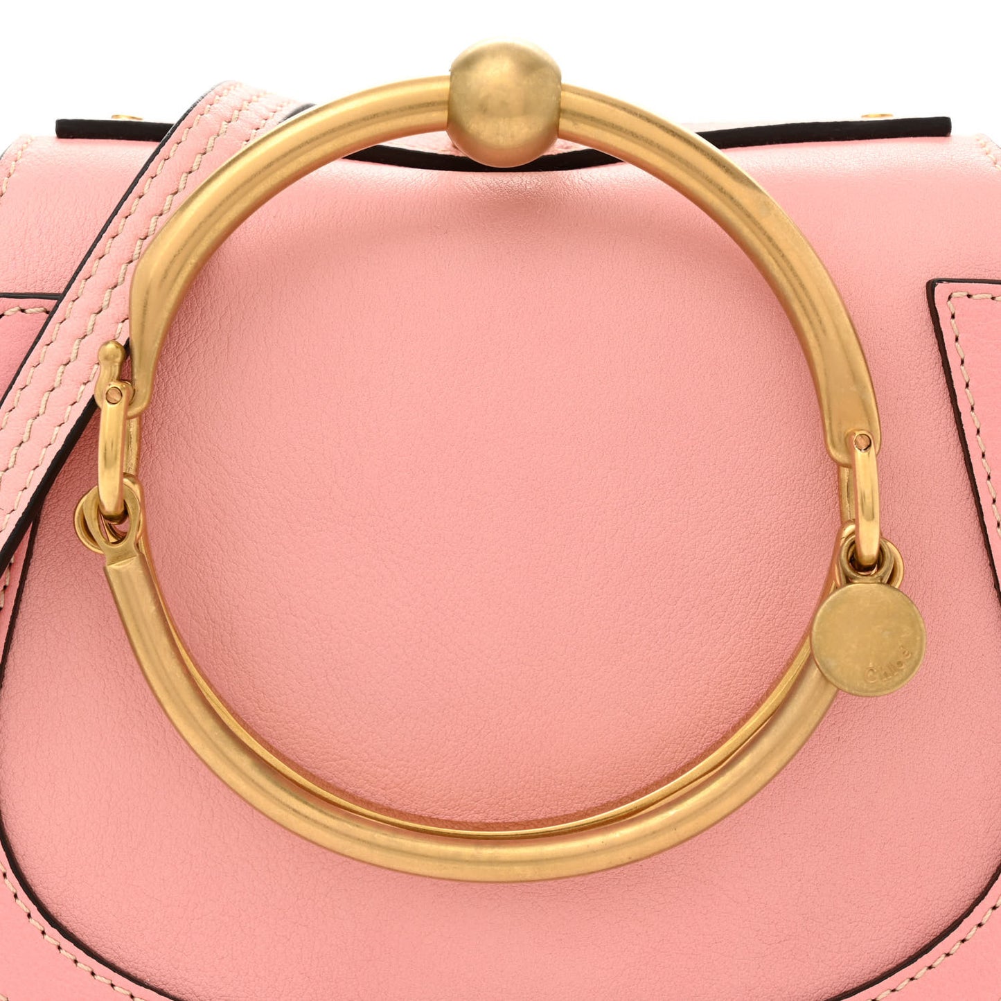 Calfskin Suede Small Nile Bracelet Bag Washed Pink
