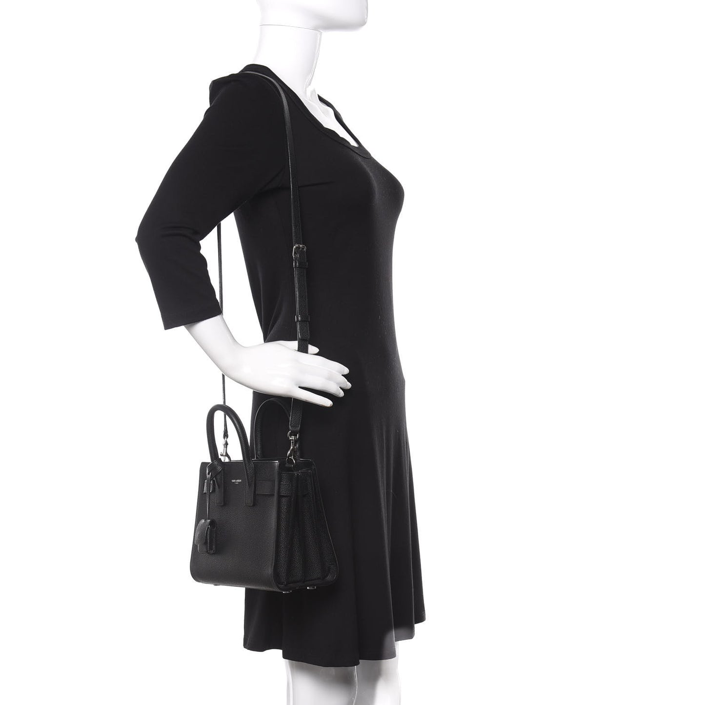 Grained Calfskin Nano Sac De Jour Black