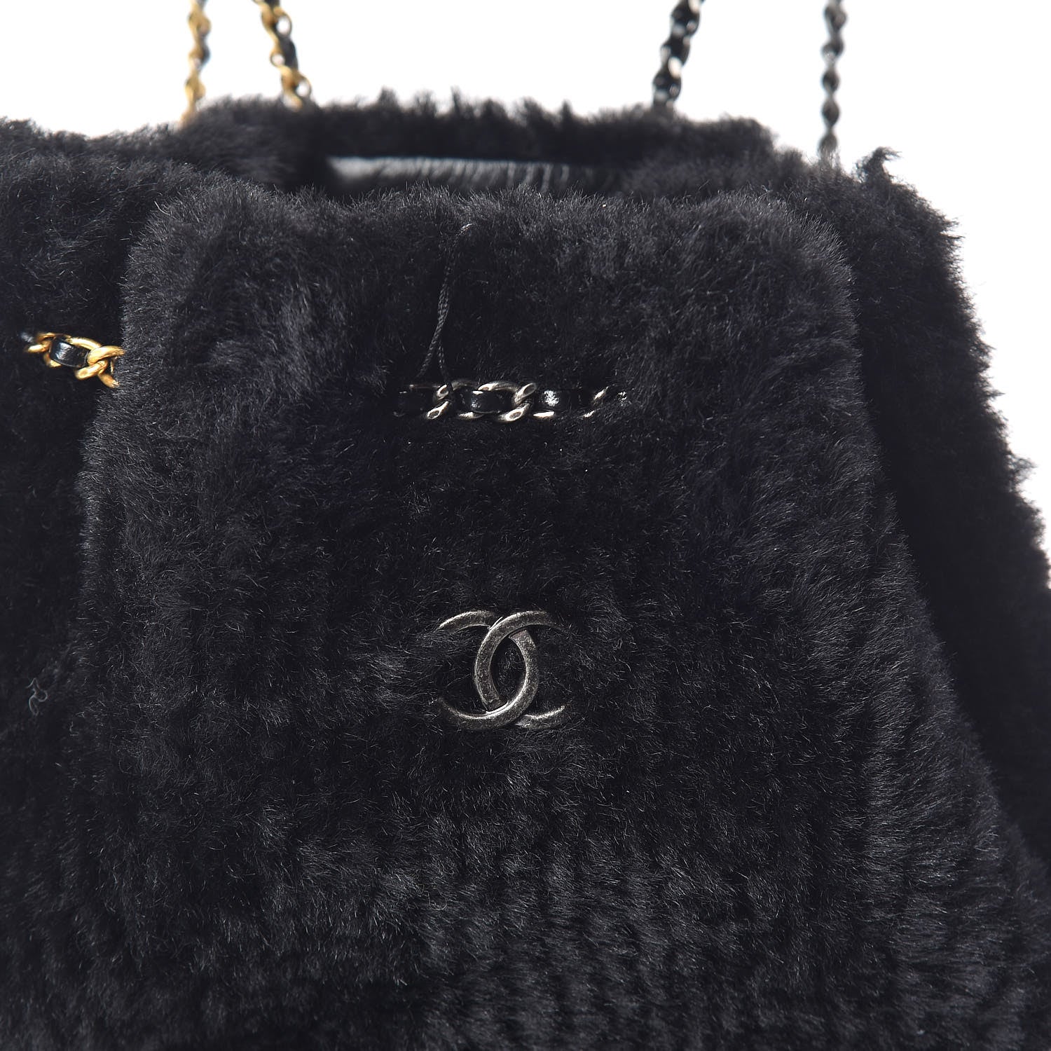 Chanel Shearling Small Gabrielle Backpack Black 10 of 10