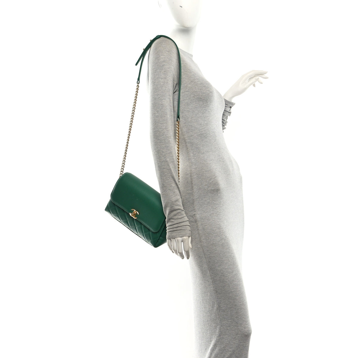 Chanel Calfskin Quilted Flap Green 2 of 11
