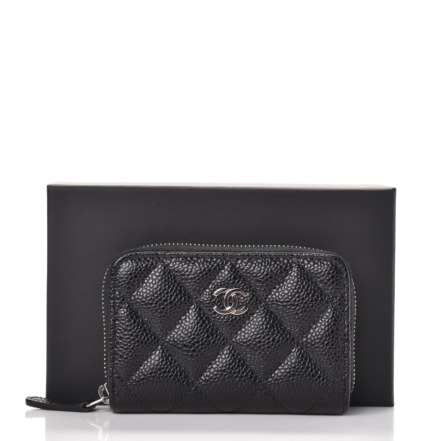 Chanel Caviar Quilted Zip Coin Purse Black 8 of 8