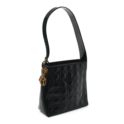 Christian Dior Patent Cannage Shoulder Bag Black 3 of 8