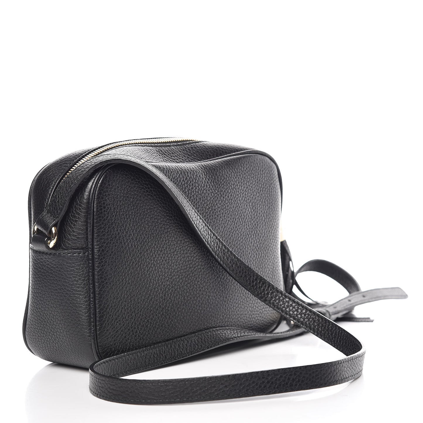 Pebbled Calfskin Small Soho Disco Bag Black