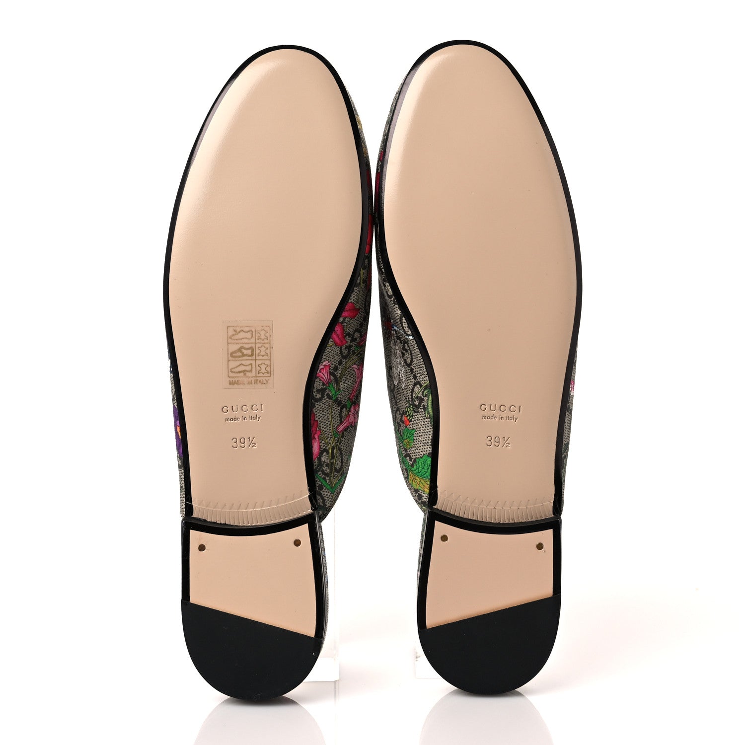 Gucci GG Supreme Monogram Flora Womens Princetown Slippers 39.5 Beige Ebony Multicolor Rosso 5 of 8
