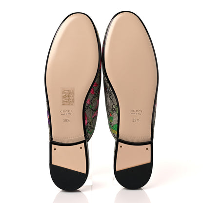 Gucci GG Supreme Monogram Flora Womens Princetown Slippers 39.5 Beige Ebony Multicolor Rosso 5 of 8