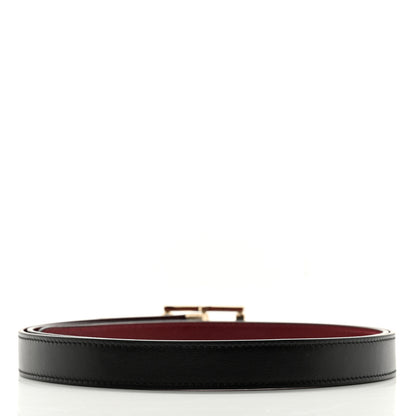 Gucci Calfskin Rectangular Buckle Reversible Thin Belt 85 34 Black Rosso Ancora 3 of 8