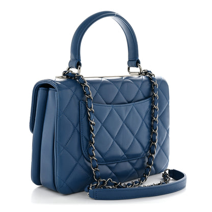 Chanel Lambskin Quilted Small Trendy CC Flap Dual Handle Bag Blue 3 of 15