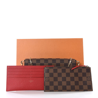 Louis Vuitton Damier Ebene Pochette Felicie Chain Wallet 12 of 12