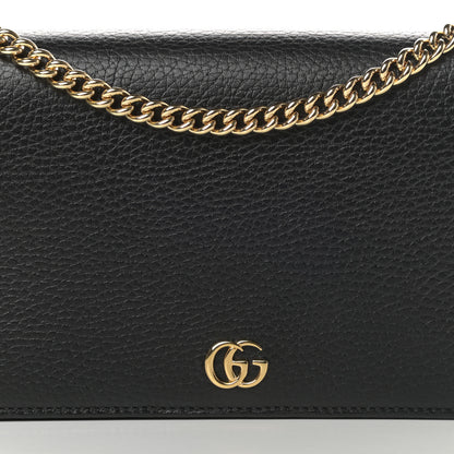 Gucci Calfskin Mini GG Marmont Chain Wallet Black 7 of 11