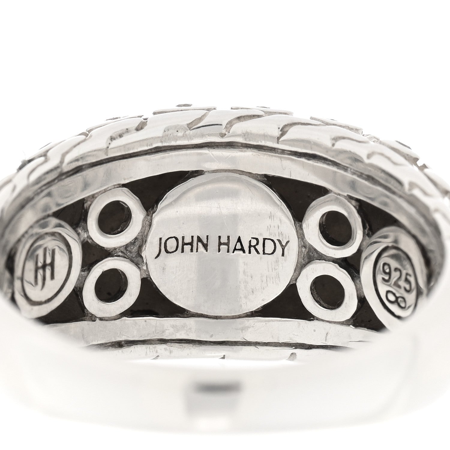 John Hardy Sterling Silver Diamond Dot Dome Ring 57 8 4 of 4