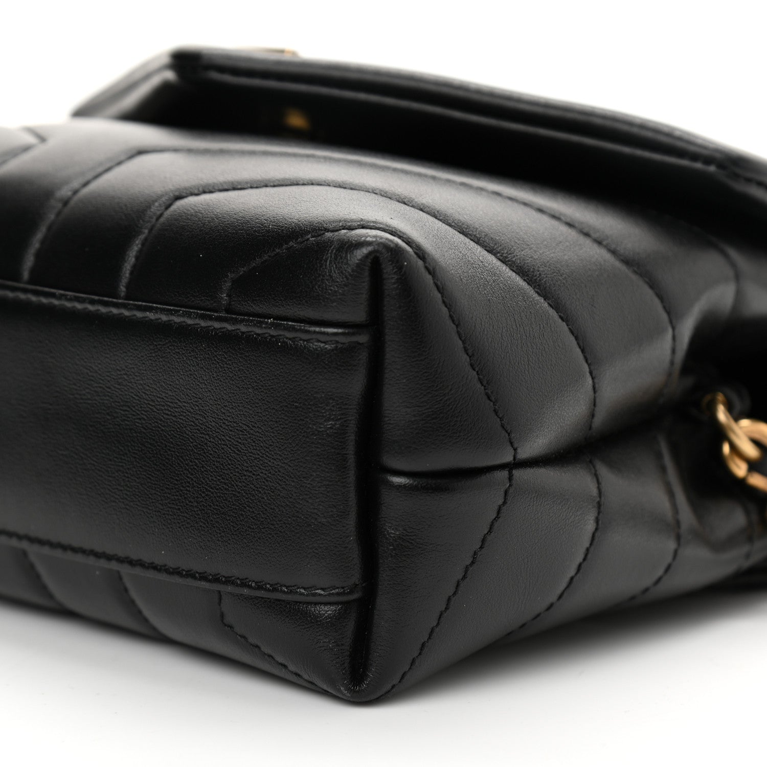 Saint Laurent Calfskin Y Quilted Monogram Toy Loulou Crossbody Bag Black 9 of 10