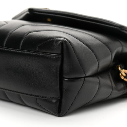 Saint Laurent Calfskin Y Quilted Monogram Toy Loulou Crossbody Bag Black 9 of 10