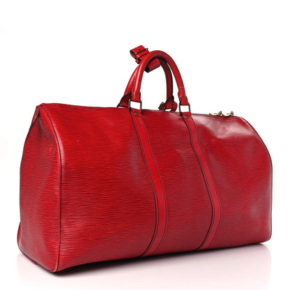 Louis Vuitton Epi Keepall 50 Castillan Red 2 of 11
