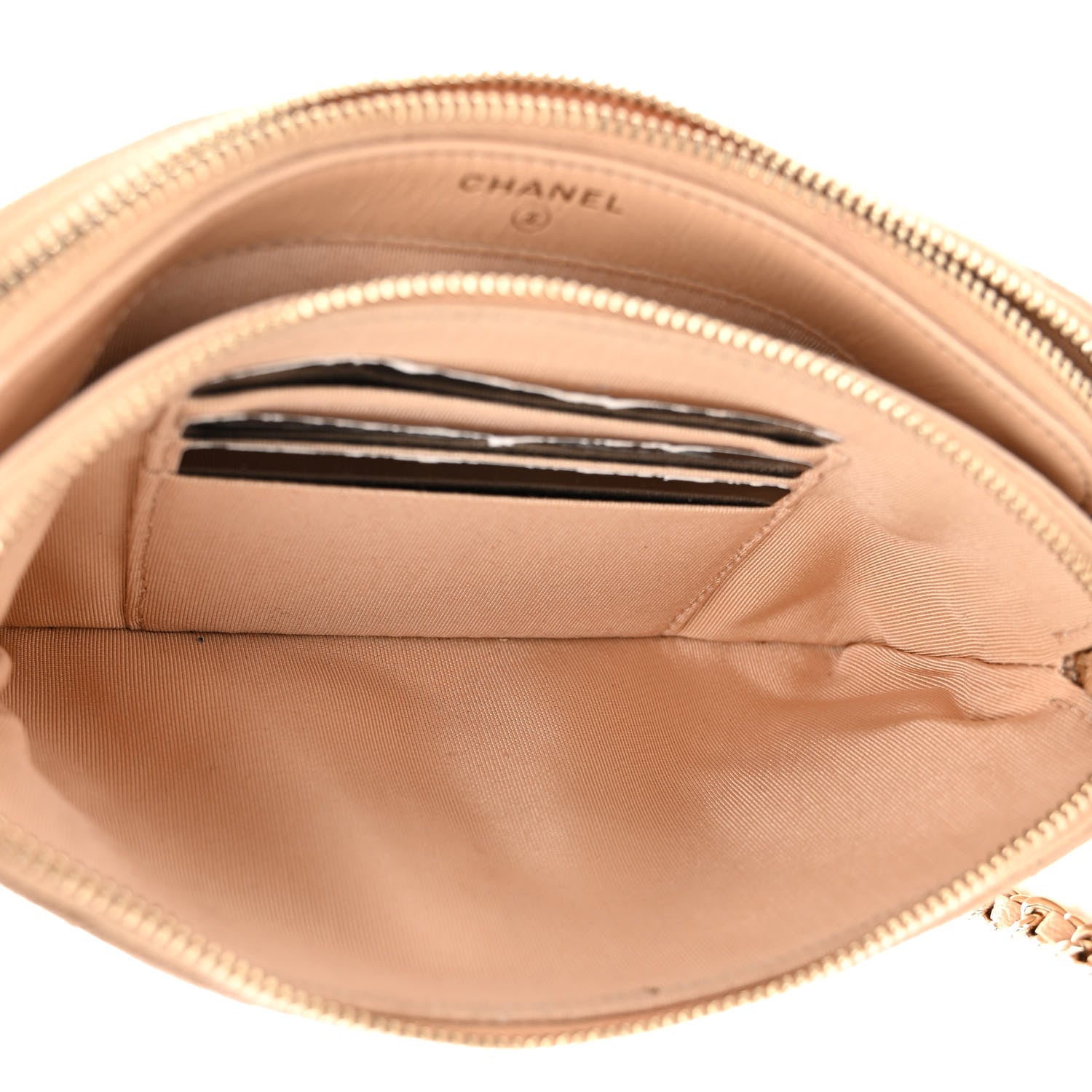 Chanel Iridescent Caviar Quilted Small Clutch With Chain Beige 7 of 14