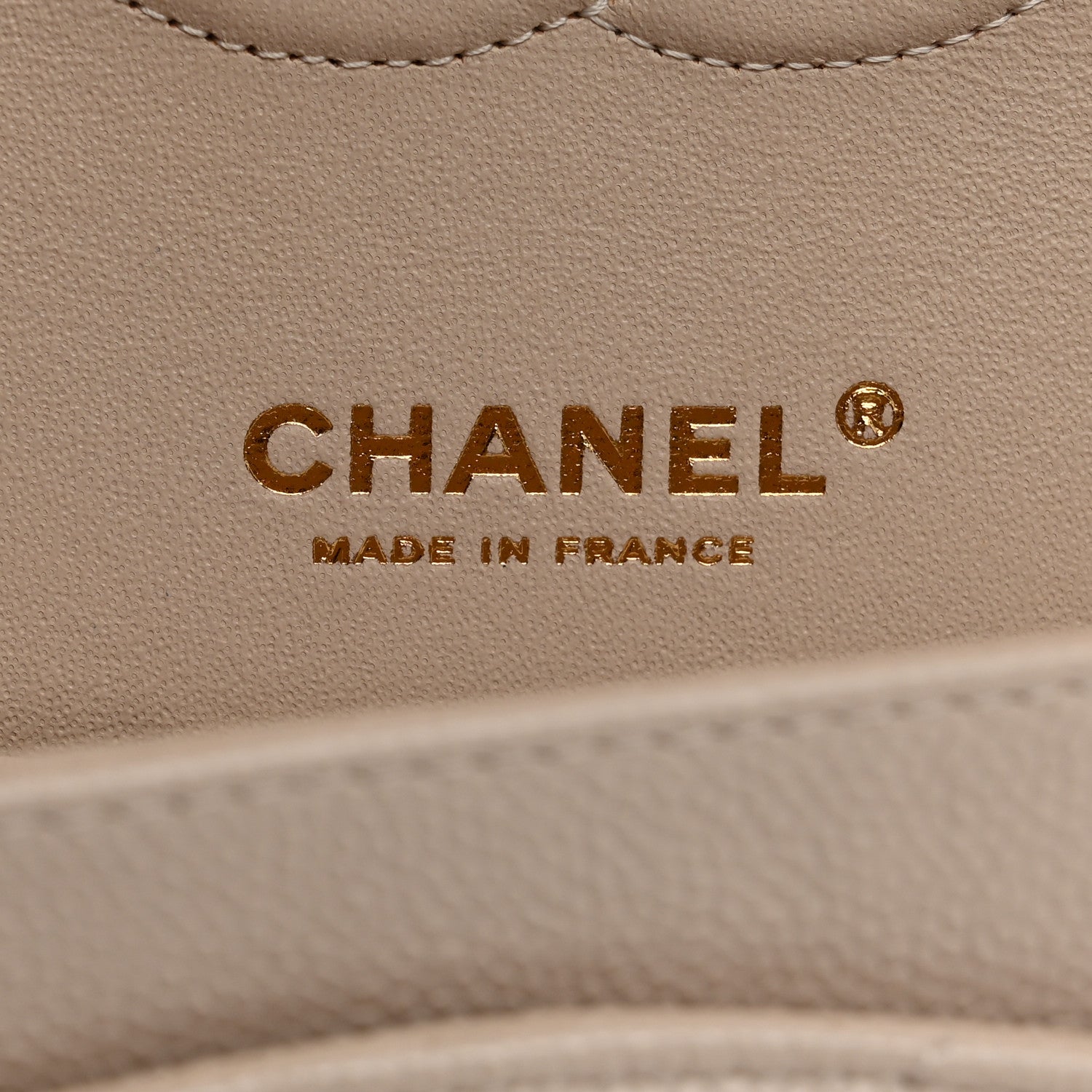 Chanel Caviar Chevron Quilted Medium Double Flap Beige 6 of 10