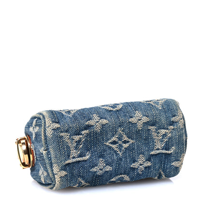 Louis Vuitton Monogram Denim Pochette Speedy PM Key Holder Blue 4 of 4