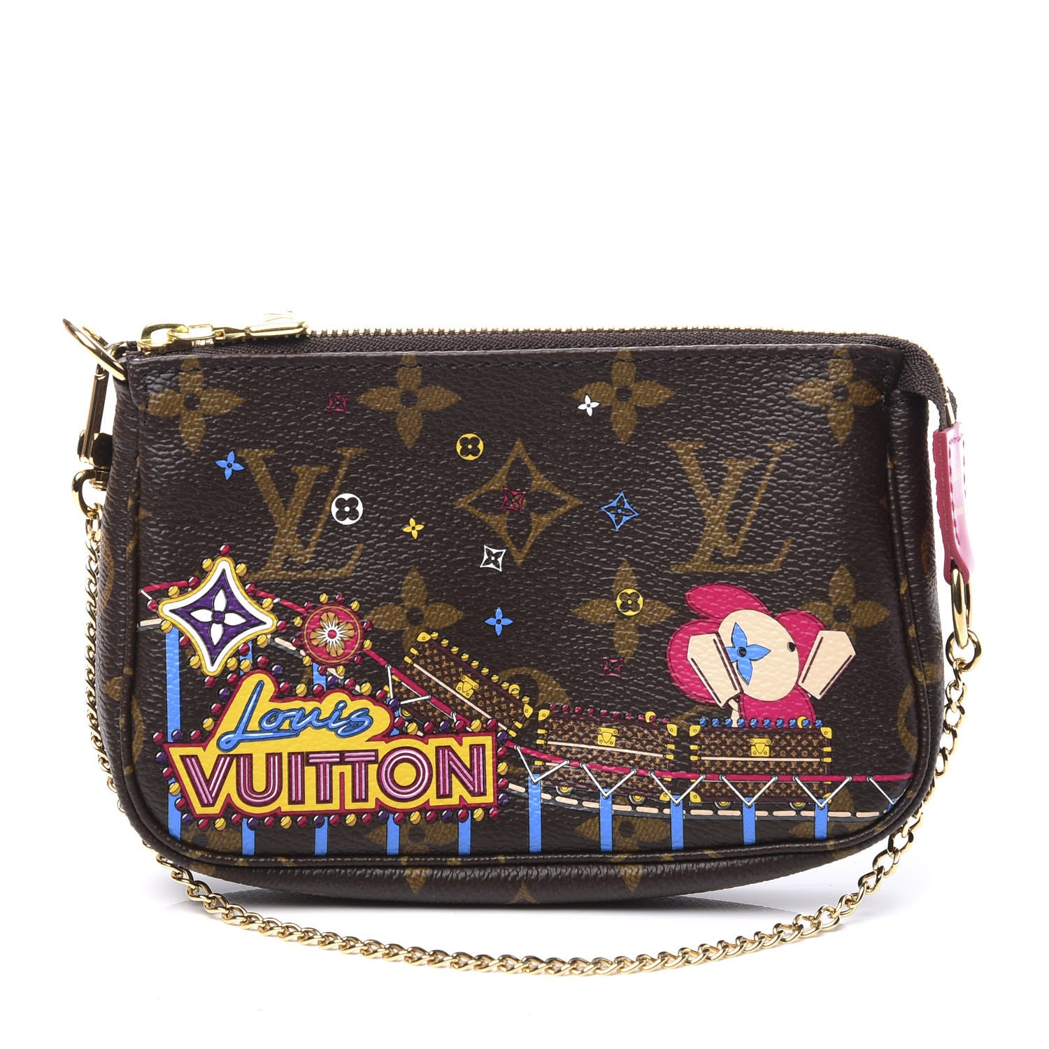 Louis Vuitton Monogram 2020 Christmas Animation Roller Coaster Mini Pochette Accessories Pivoine 1 of 9