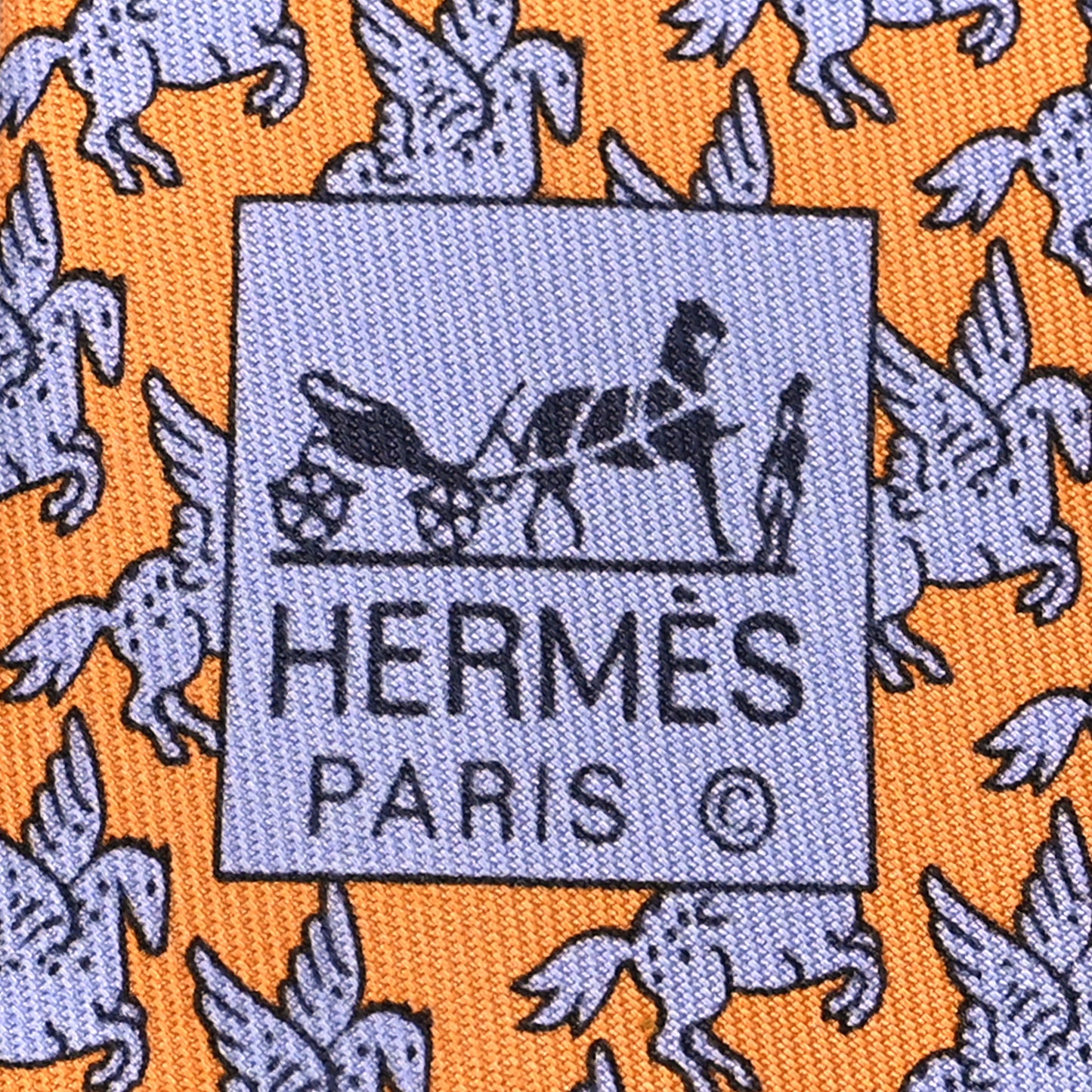 Printed Silk Mens Neck Tie Orange