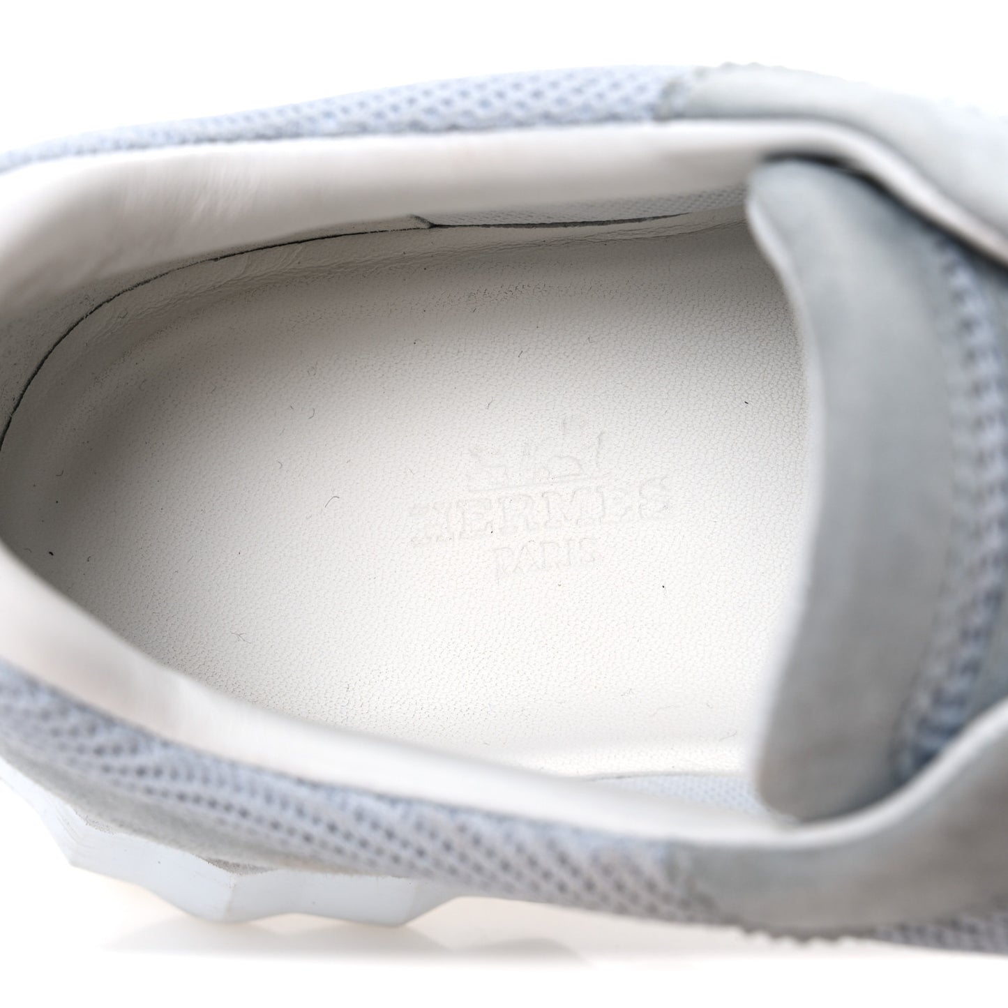 Textured Mesh Suede Goatskin Bouncing Sneakers 39 Gris Nuage