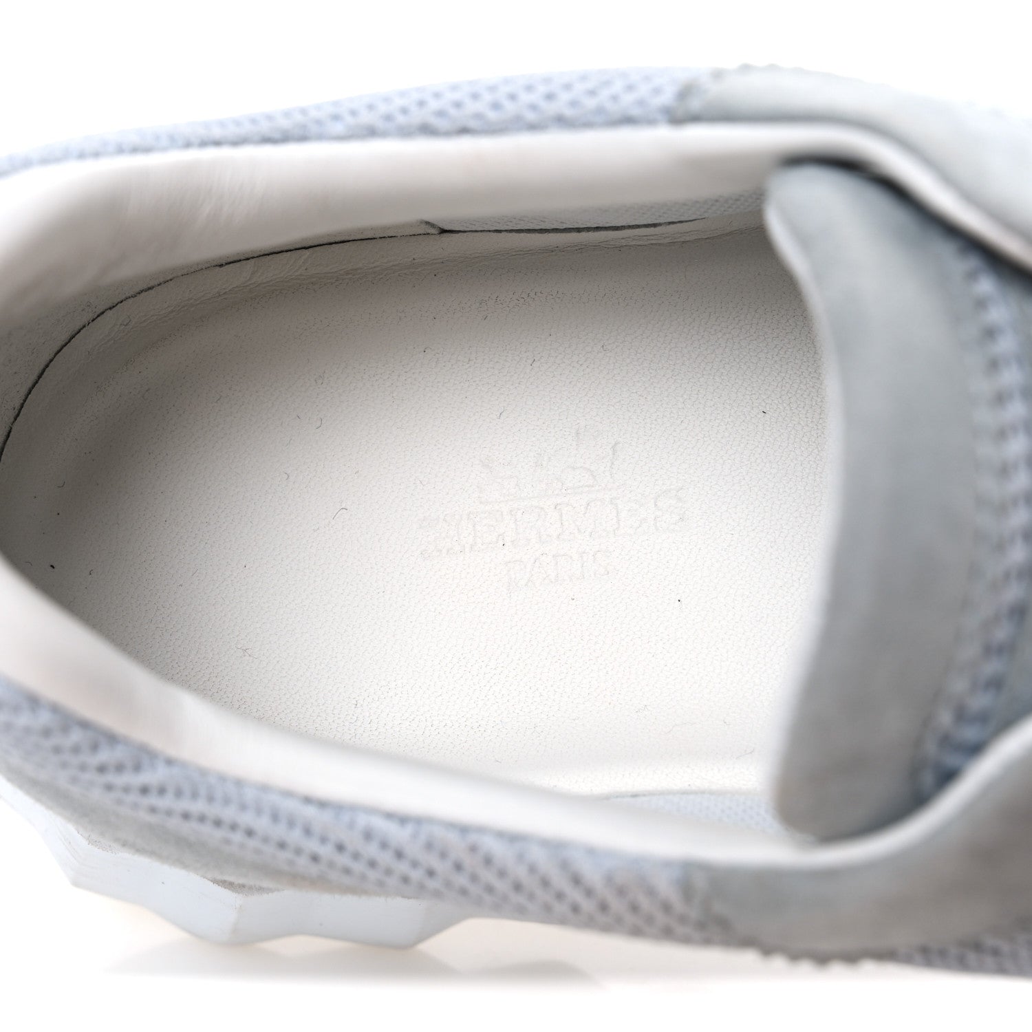 Hermes Textured Mesh Suede Goatskin Bouncing Sneakers 39 Gris Nuage 10 of 11