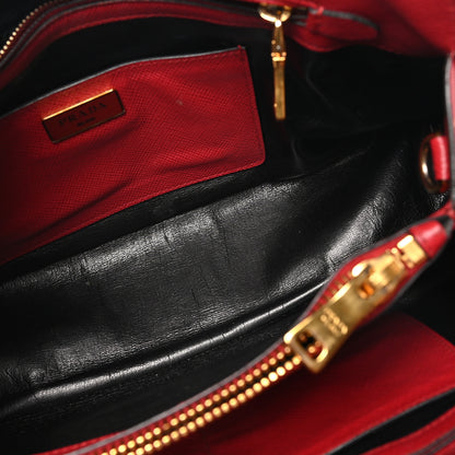 Prada Saffiano Studded Bijou Tote Red 5 of 11