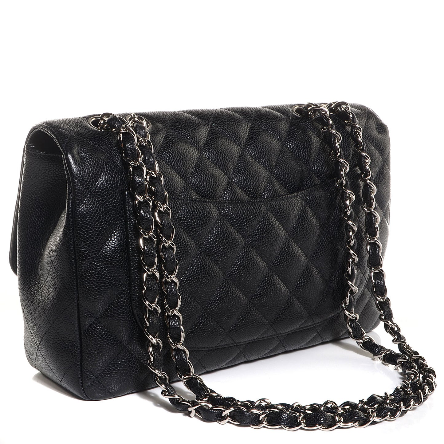Caviar Jumbo Single Flap Black