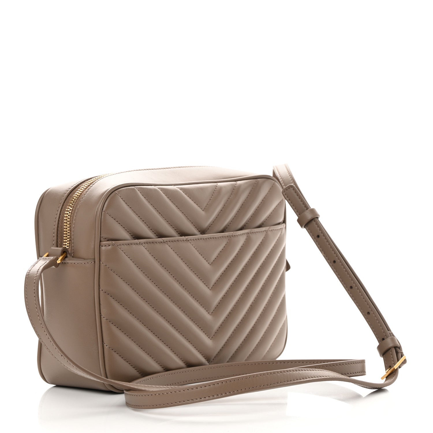 Saint Laurent Calfskin Matelasse Monogram Lou Camera Bag Taupe 3 of 13