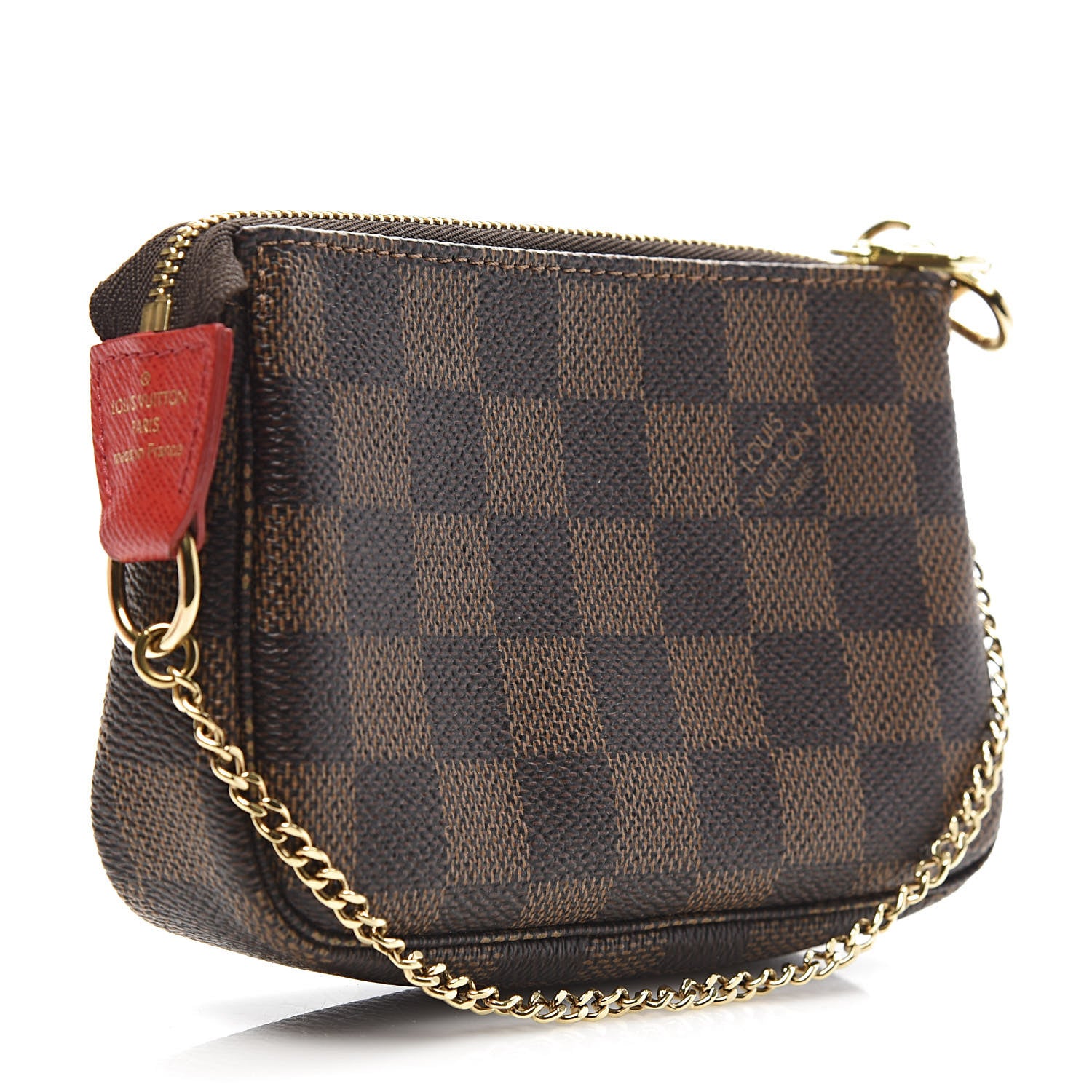 Louis Vuitton Damier Ebene 2019 Christmas Animation Mini Pochette Accessories Red 3 of 8