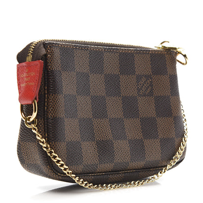 Louis Vuitton Damier Ebene 2019 Christmas Animation Mini Pochette Accessories Red 3 of 8