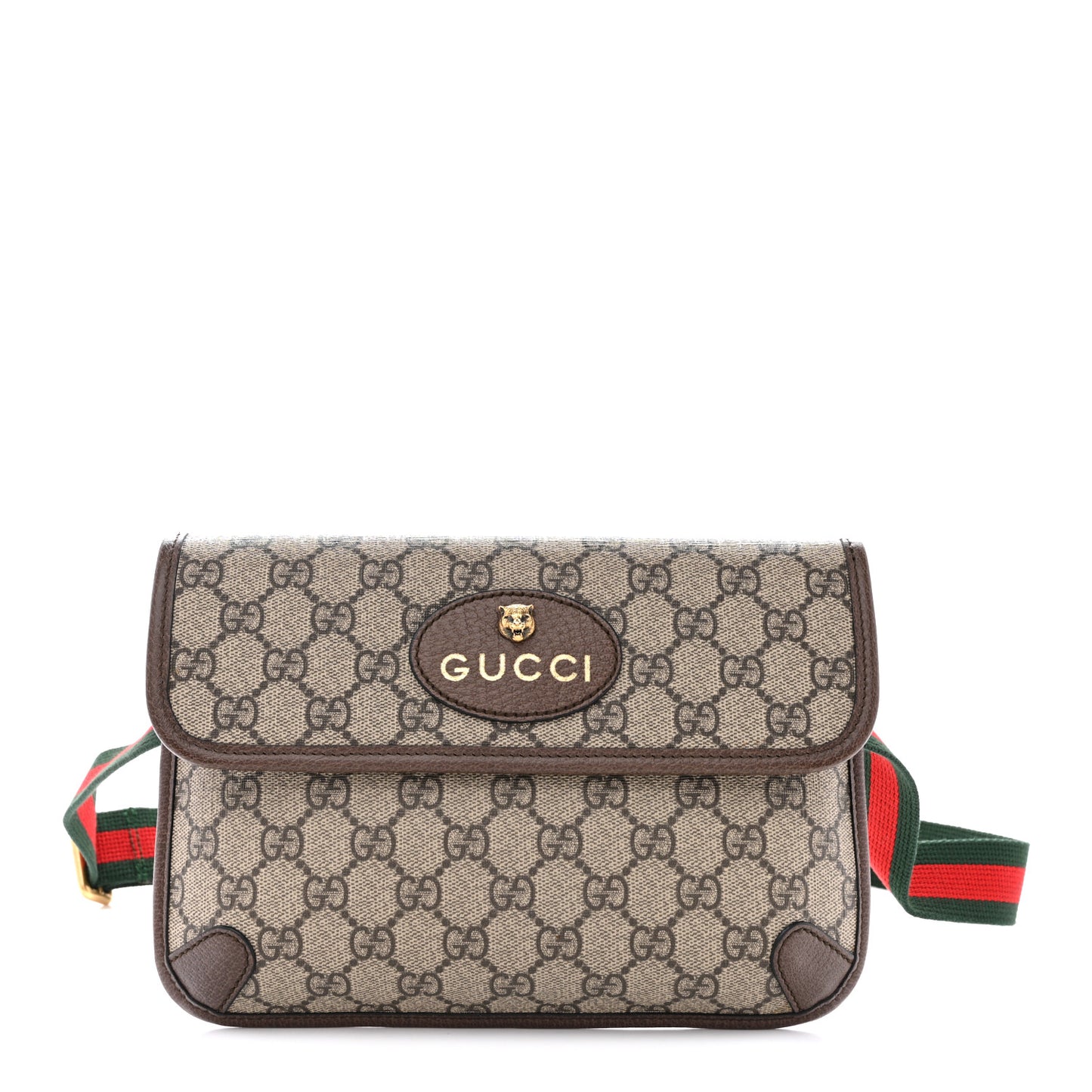 GG Supreme Monogram Neo Vintage Web Belt Bag Brown